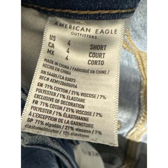 American Eagle Womens Jeggings Size 4S Distressed Medium Wash Denim Stretch - Picture 8 of 10